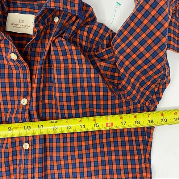 Scotch And Soda Orange Button Down Shirt Large - Picture 6 of 8
